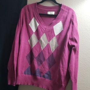 Dark magenta Argyle sweater